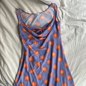 Miaou Violet and Orange Sheer Mesh Mini Dress XL